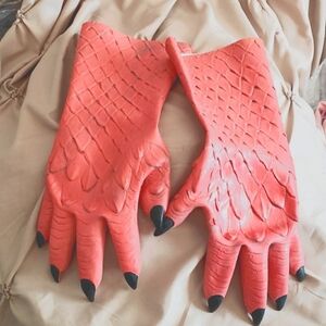 Belial, Devil or Demon Scaled Gloves with Black Nails OSFM